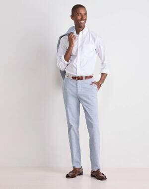 NWT Vineyard Vines Slim Fit Breaker Pant in Seersucker Stripe Cotton Sz 42 x 30